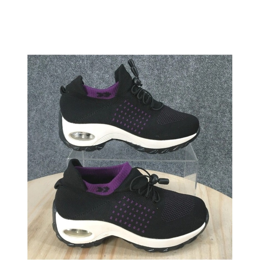 AdTec Shoes Womens 36 Cross Training Sneakers Black Mesh Lace Up Round Toe